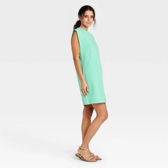 A New Day Sleeveless Tee Shirt Dress NWT Teal - Picture 3 of 11